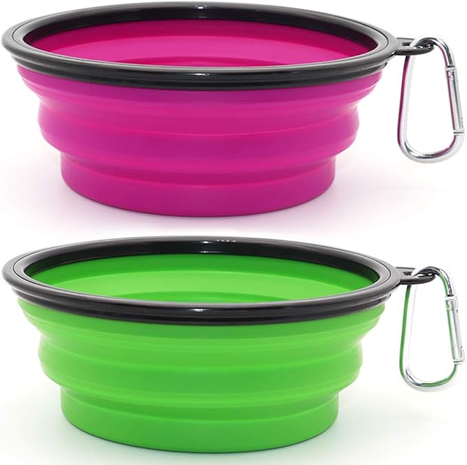 Dog Bowl Pet Collapsible Bowls, 2 Pack Collapsible Dog Water Bowls by SLSON