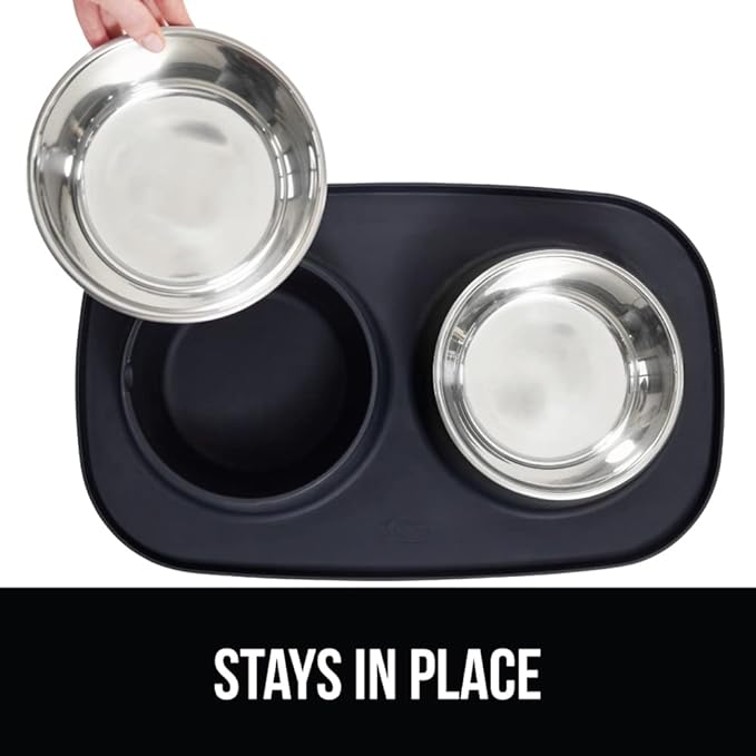 GORILLA GRIP Feeding Mat Bowl Set, 4 Cup 100% Waterproof BPA Free Silicone Base - Image 4