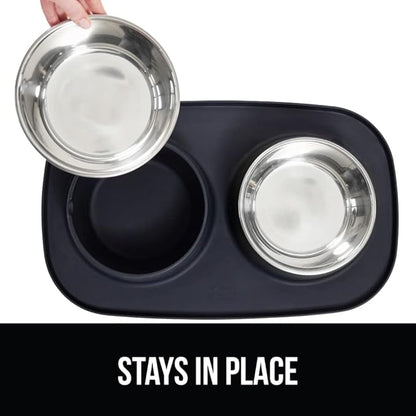 GORILLA GRIP Feeding Mat Bowl Set, 4 Cup 100% Waterproof BPA Free Silicone Base - Image 4