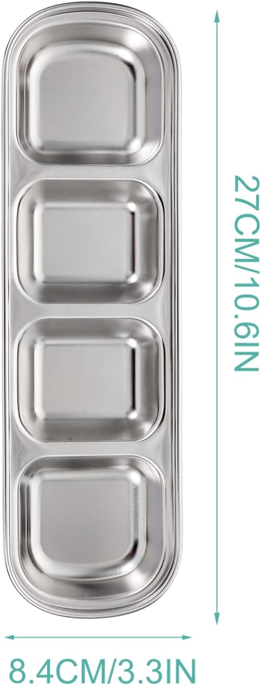 Ipetboom Compartment Pet Tray Food Bowls: 8pcs Stainless Steel Cat Bowl Divided - Image 9