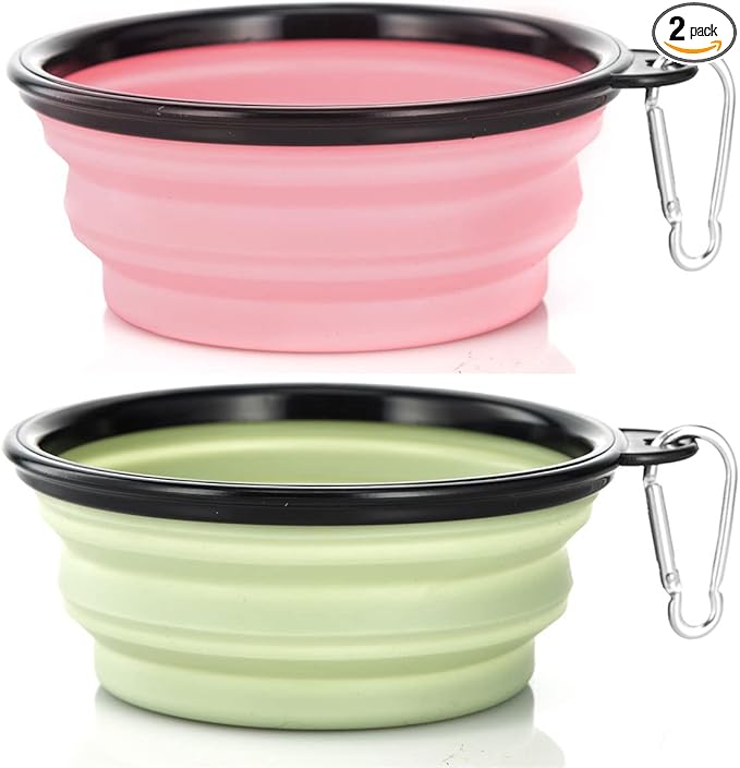 Dog Bowl Pet Collapsible Bowls, 2 Pack Collapsible Dog Water Bowls by SLSON