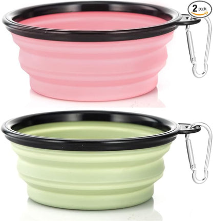 Dog Bowl Pet Collapsible Bowls, 2 Pack Collapsible Dog Water Bowls by SLSON