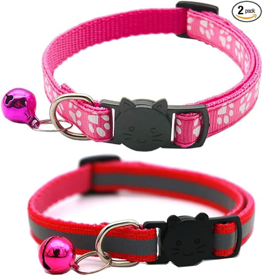 2 Pack Cat Collars Quick Release Reflective Kitten Collar by Unknown