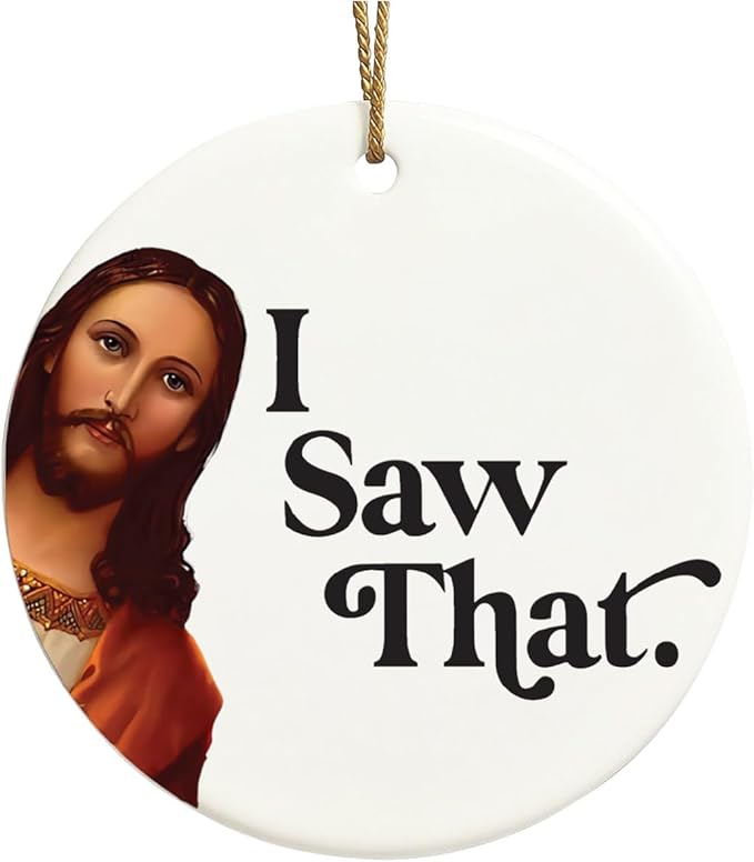 Jesus I Saw That Ornament, Santa Ornaments by MusemoryCreations