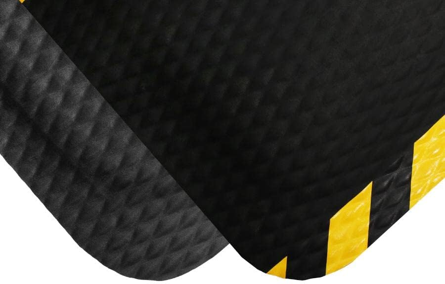 American Floor Mats Hog Heaven Premium 7/8" Black & Black Border 3' x 12' Nitrile Backed Anti-Fatigue Comfort Mat