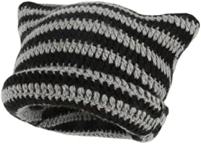 Crochet Hats for Women Cat Beanie Vintage Beanies Women Fox Hat Grunge by GGOOB