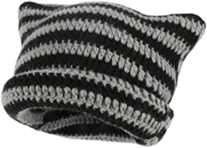 Crochet Hats for Women Cat Beanie Vintage Beanies Women Fox Hat Grunge by GGOOB