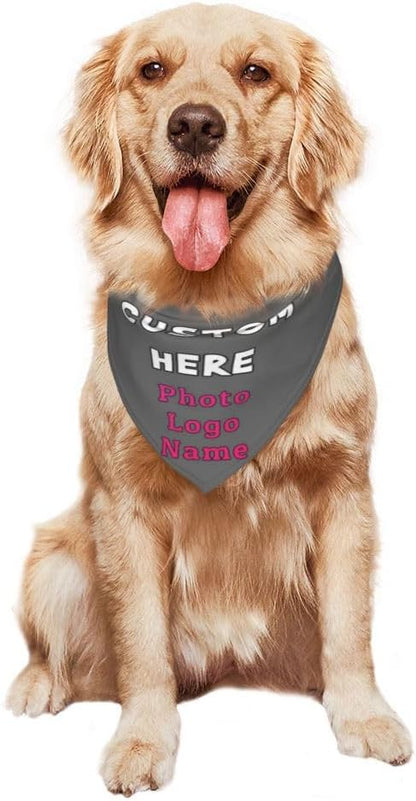 Personalized Dog Bandanas Custom Pet Scarf Add Your Own Logo Photo Text - Image 7