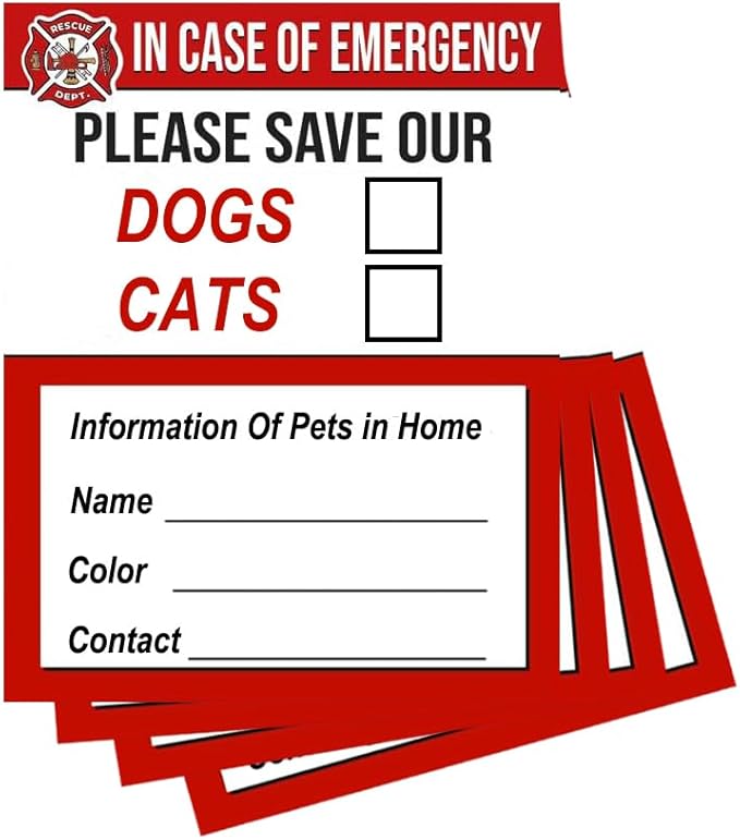 Emergency Pet Rescue Sticker – Fire Safety Window Decal by XTRAYXRAY