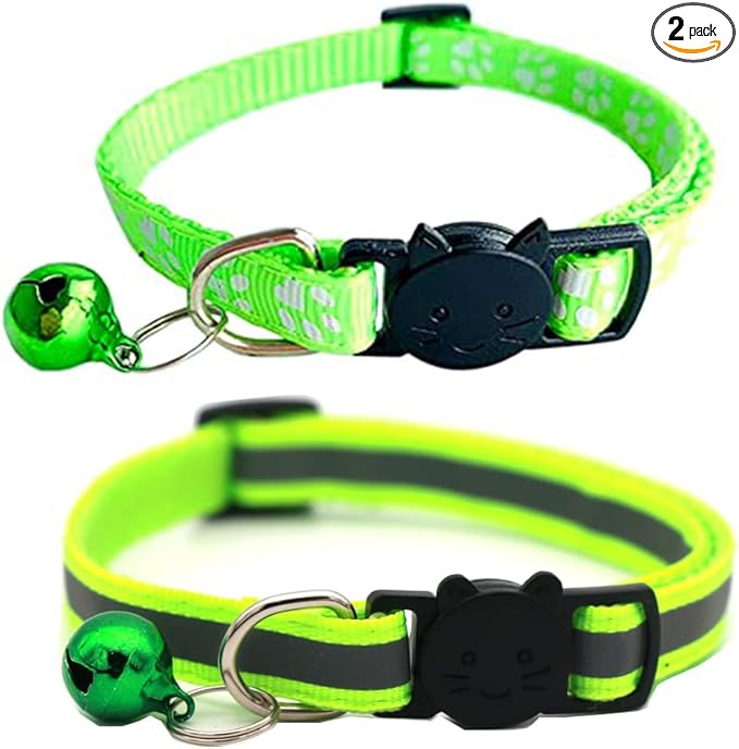 2 Pack Cat Collars Quick Release Reflective Kitten Collar by Unknown