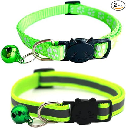 2 Pack Cat Collars Quick Release Reflective Kitten Collar by Unknown