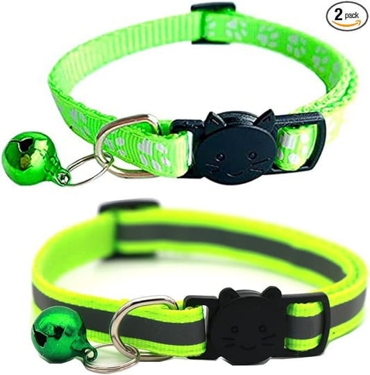 2 Pack Cat Collars Quick Release Reflective Kitten Collar by Unknown