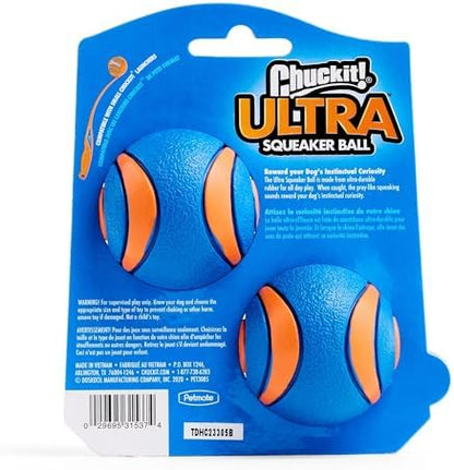 Chuckit! Ultra Squeaker Balls for Dogs, Floating Water Pet Toys, Durable Rubber - Image 2