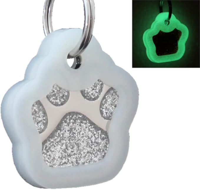Pet ID Tags, Personalized Dog Tags and Cat Tags, Custom Engraved, Cute Glitter by Unknown