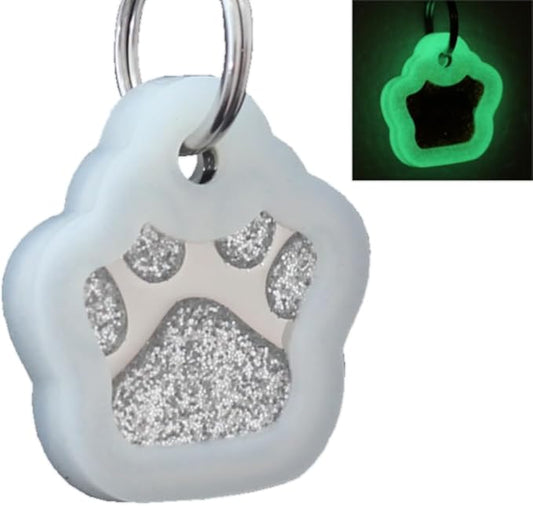Pet ID Tags, Personalized Dog Tags and Cat Tags, Custom Engraved, Cute Glitter by Unknown