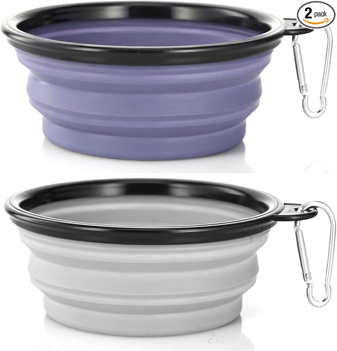Dog Bowl Pet Collapsible Bowls, 2 Pack Collapsible Dog Water Bowls by SLSON