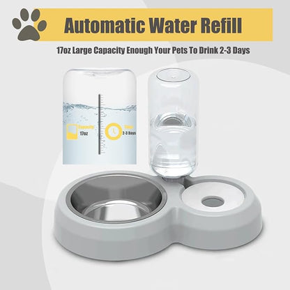 Double Dog Cat Bowls, Cat Food and Water Bowl Set - Image 2