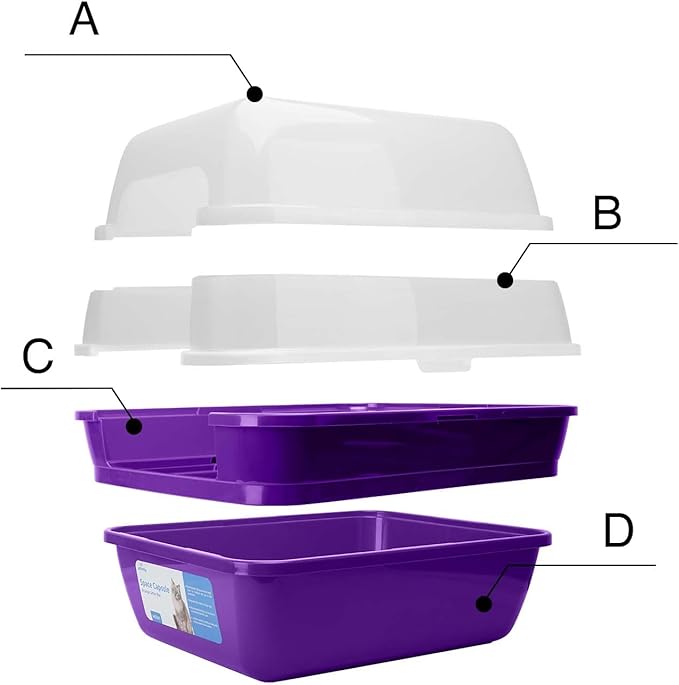 Petfamily Cat Litter Box, Large Foldable Jumbo Hooded Cat Litter Box - Image 3