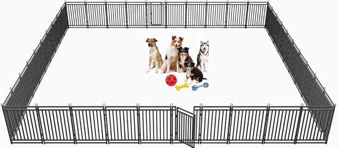 Dog Fence Outdoor Indoor, 47 Inch Height 40 Panels Dog Playpen by Petorldog
