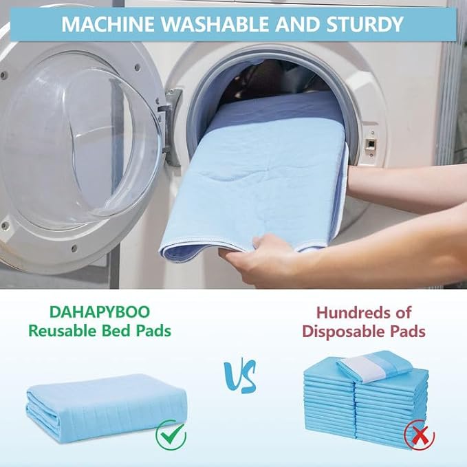 DAHAPYBOO Washable Underpads, Heavy Absorbency Reusable - Image 7