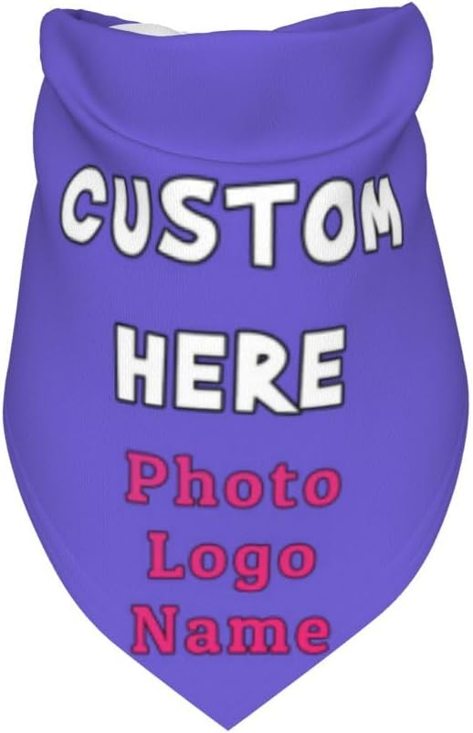 Personalized Dog Bandanas Custom Pet Scarf Add Your Own Logo Photo Text - Image 3