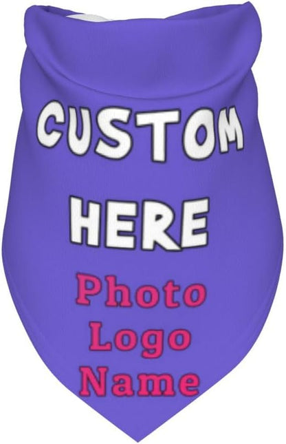Personalized Dog Bandanas Custom Pet Scarf Add Your Own Logo Photo Text - Image 3