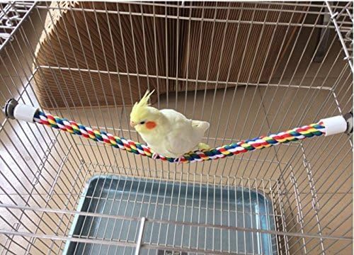 Bird Rope Perches, Parrot Toys 41 inches Rope Bungee Bird Toy - Image 6