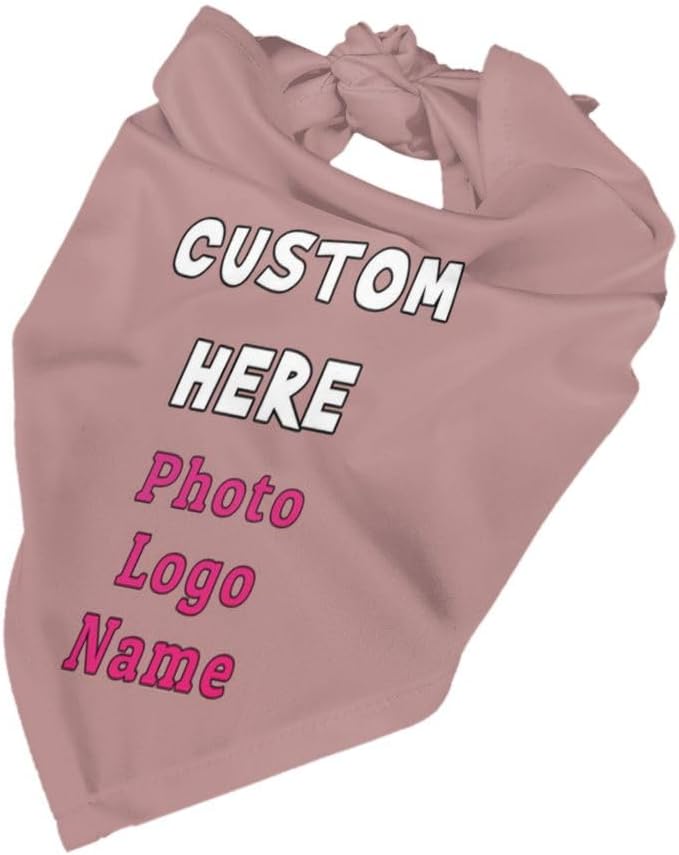 Personalized Dog Bandanas Custom Pet Scarf Add Your Own Logo Photo Text - Image 4