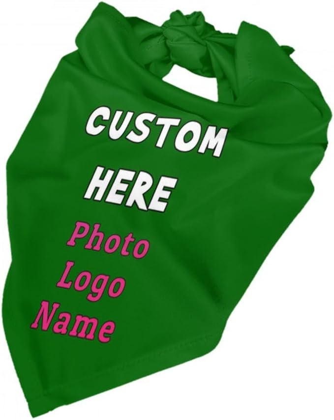 Personalized Dog Bandanas Custom Pet Scarf Add Your Own Logo Photo Text - Image 4