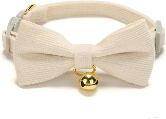 Soft Corduroy Cat Collar, Plaid Pattern, by Petiry
