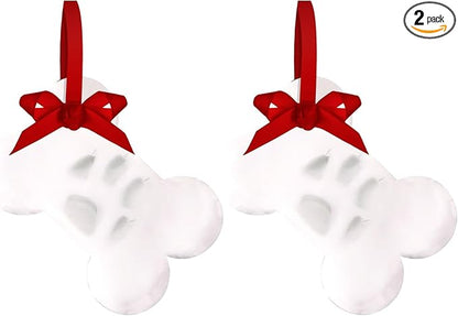 Kate & Milo Christmas Pet Paw Print Bone Ornament, Pet Holiday Decor, Dogs or by KateMilo