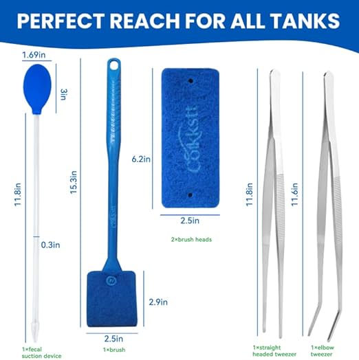 6 Pcs Aquarium Gravel Cleaner Tool Set, 15In Fish Tank Cleaner Kit - Image 2