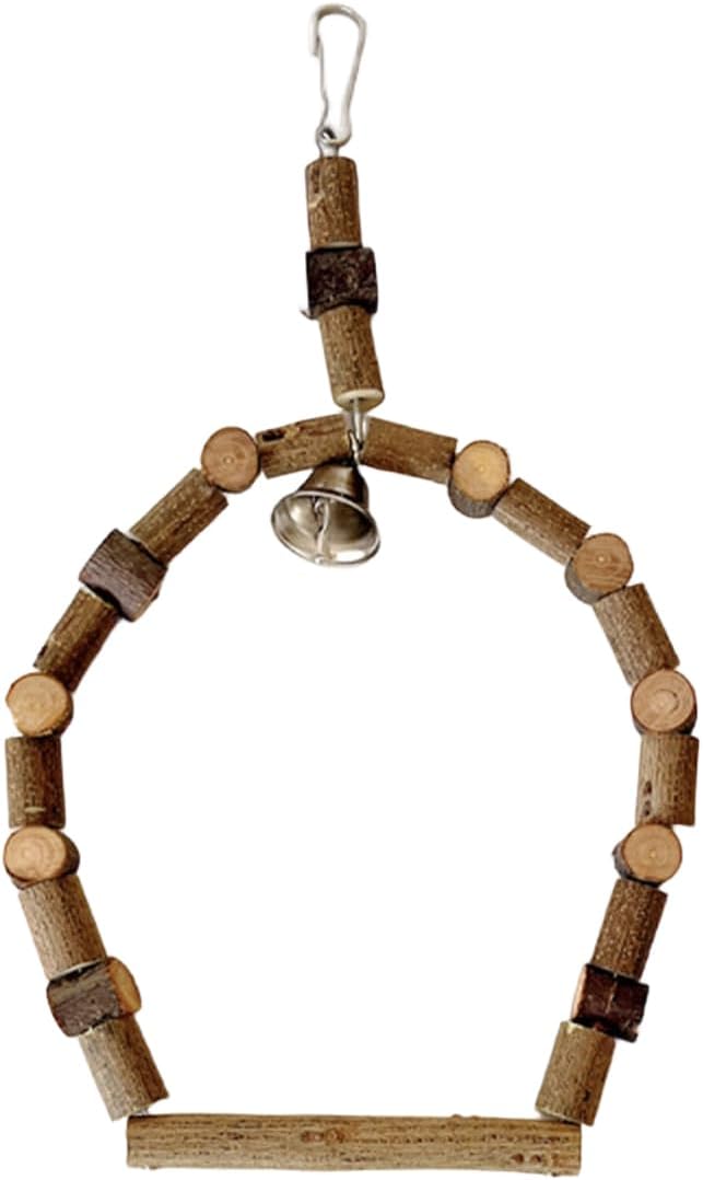 Natural Wood Bird Swing Perch - Image 5