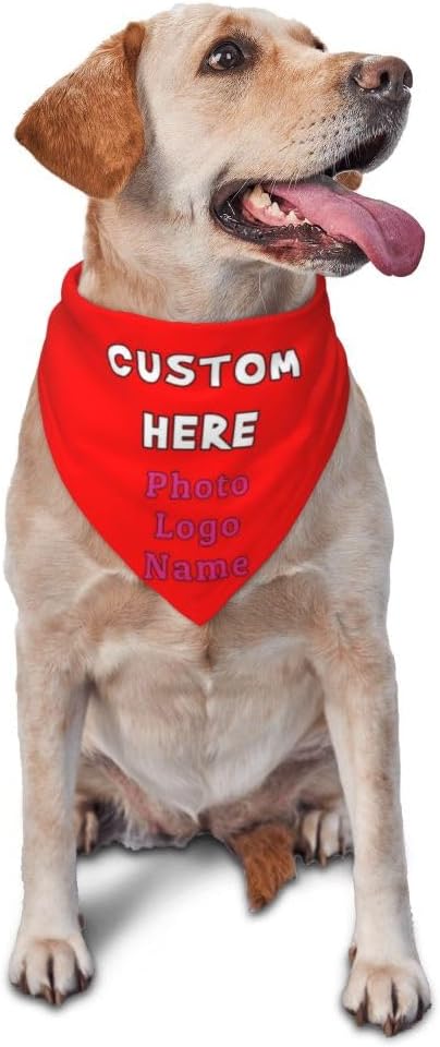 Custom Dog Bandana with Name Photo Logo Personalized Dog Scarf Suitable by YURIOPF