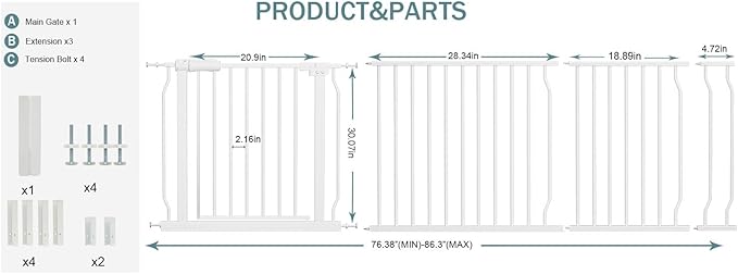 Extra Wide Baby Gates Large Long Dog Gates - Image 2