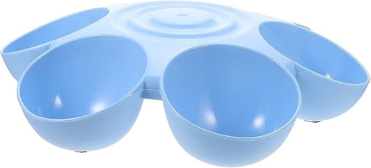 Flower-Shaped Multi-Compartment Plastic Pet Feeding Bowl, Puppy Treats Holder by Unknown