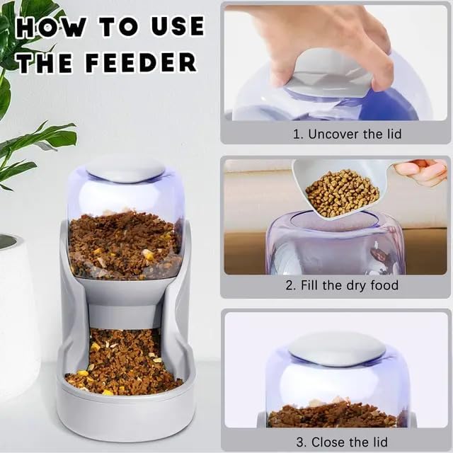 Dog & Cat Feeder + Waterer Set, Automatic Pet Feeder 2 in 1 Cat & Dog Food - Image 6