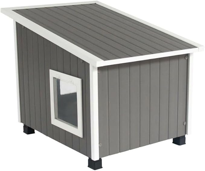 New Age Pet ECOFLEX Outdoor Cat House X-Large Weather Resistant, Raised Floor - Image 6