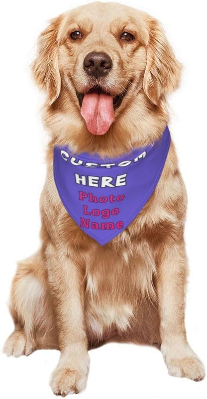 Personalized Dog Bandanas Custom Pet Scarf Add Your Own Logo Photo Text - Image 7