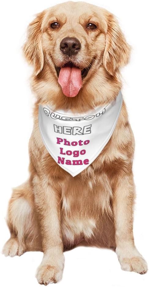 Personalized Dog Bandanas Custom Pet Scarf Add Your Own Logo Photo Text - Image 7