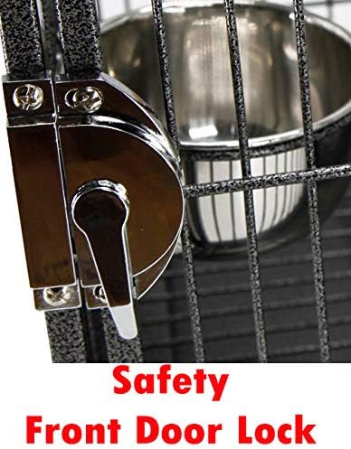 Portable Heavy Duty Travel Bird Parrot Carrier Cage Feeding Bowl Play Stand - Image 7
