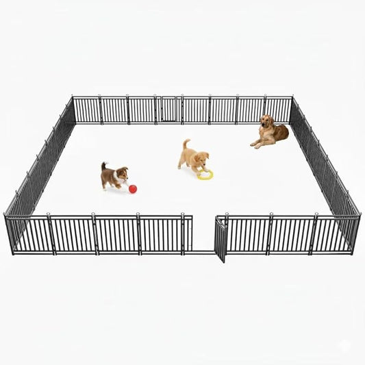 Dog Fence Outdoor Indoor, 47 Inches Height 32 Panels Dog Playpen by Petorldog