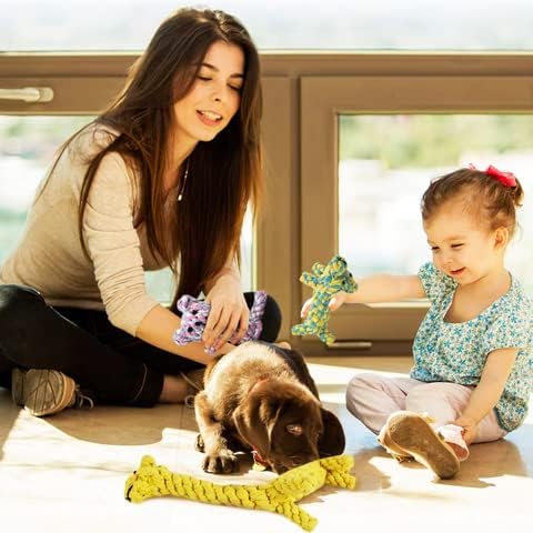 SunGrow Cotton Rope Knot Puppy & Ferret Toys, Tough Teething Chewable Teddy Bear - Image 4