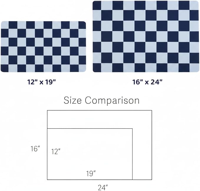 Checkered Dog Feeding Mat, Absorbent Mats - Image 7