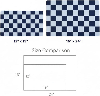 Checkered Dog Feeding Mat, Absorbent Mats - Image 7