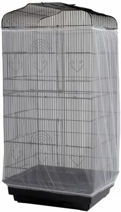 Adjustable Birdcage Seed Catcher Feather Catcher Bird Cage Cover Net Airy Soft by ISMARTEN