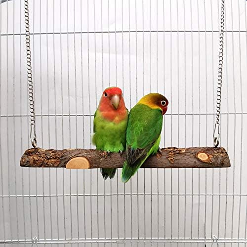 Pet Bird Swing, Parrot Cage Toys, Natural Wooden Swing Toys - Image 6