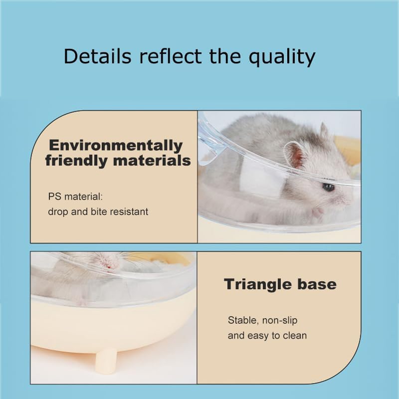 Meow&Woof Hamster Sand Bath Container, Large Sandbox Toilet Gerbil Batheoom, Tiny Chinchilla Dust Bathtub Sand Bath Box for Hamster Cage Accessories 6.5 Inch-Pink