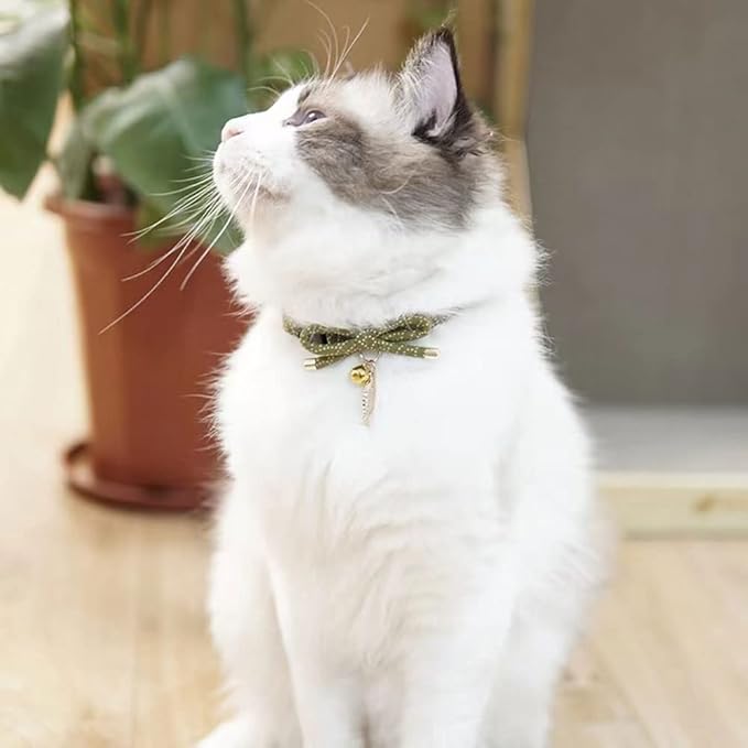 Cute Bowtie Cat Collar with Bell. Japanese Stylish Bowknot & Fish Charm. Safety - Image 5