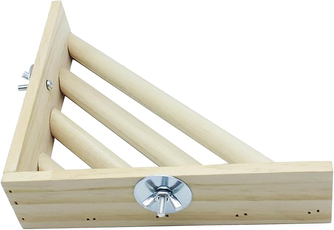 6.7Inch Bird Perch Corner, Wooden Platform Stand, Bird Platform by Unknown